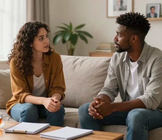 How to Improve Marriage Communication in 30 Days improve marriage communication: couple talking calmly